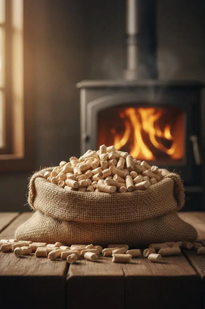 A Kalite %100 Çam Peleti Doğal Yakıt Pelet Sobası Için Yüksek Verim (15 Kg)